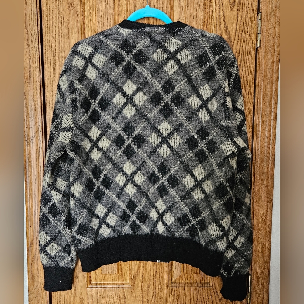 Vintage 1960's Original Styles Wool/Mohair Zip Cardigan size XL - Picture 2 of 5